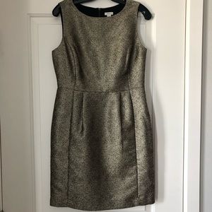 Fossil Gold and Black Shimmer A-Line Dress